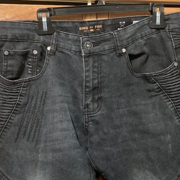 Ring of Fire Jeans Black Slim 33w X 32L - Picture 4 of 7